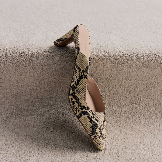 Di Mule Snake-Print Leather