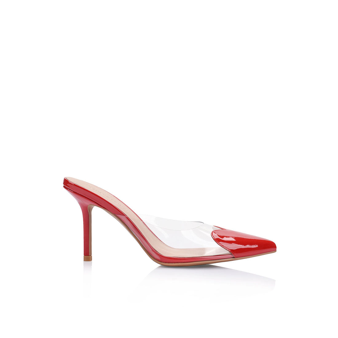 Raquel Mule Vinylite Red Patent - Lana Wilkinson