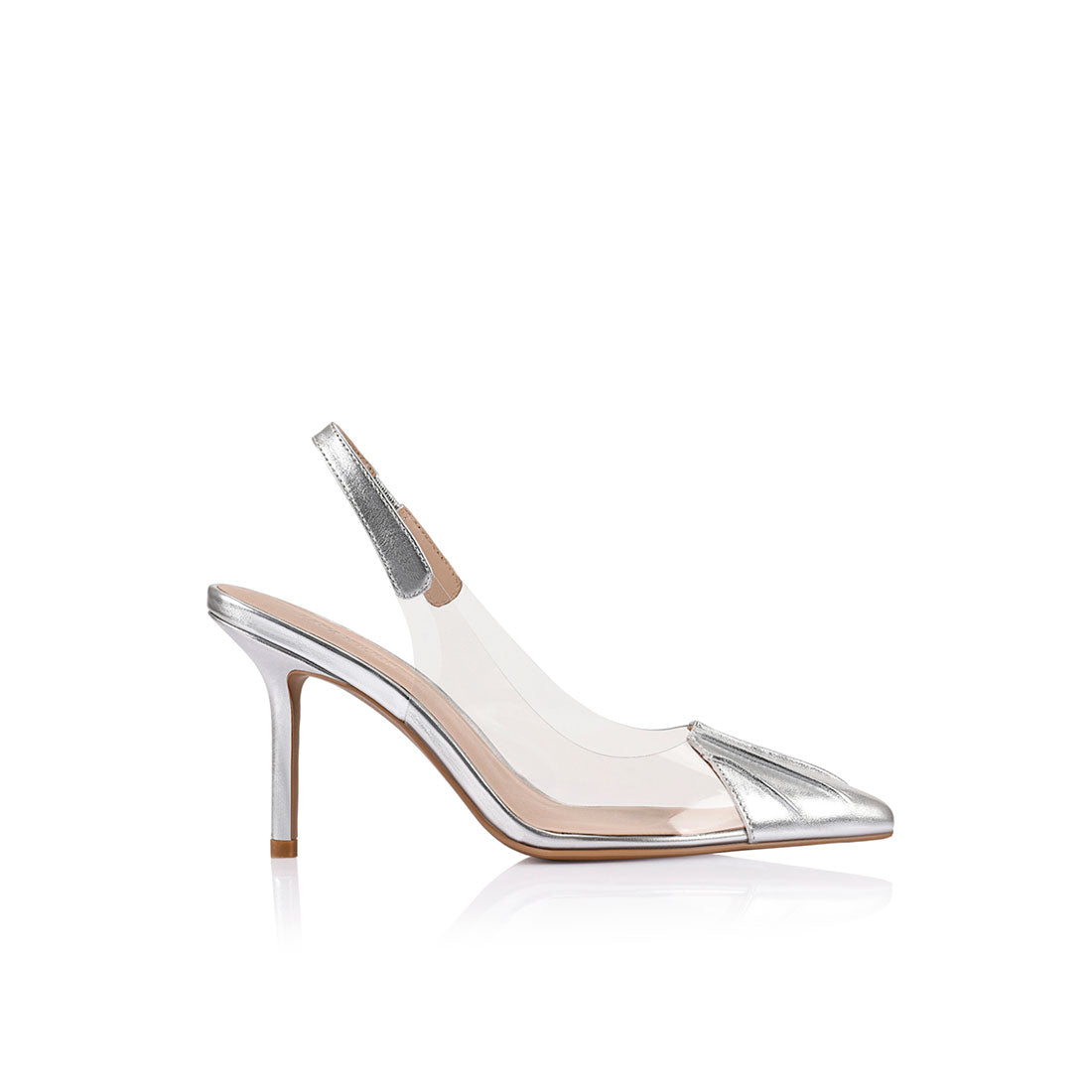 Remi Pump Vinylite Silver Metallic Patent - Lana Wilkinson