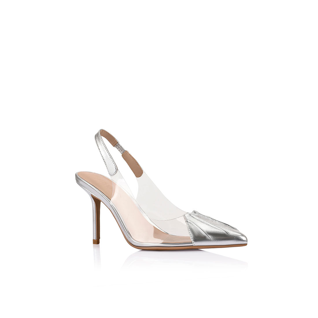 Remi Pump Vinylite Silver Metallic Patent - Lana Wilkinson