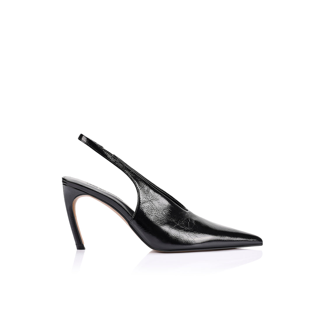 Rochelle Slingback Pump Black Crinkle Leather - Lana Wilkinson