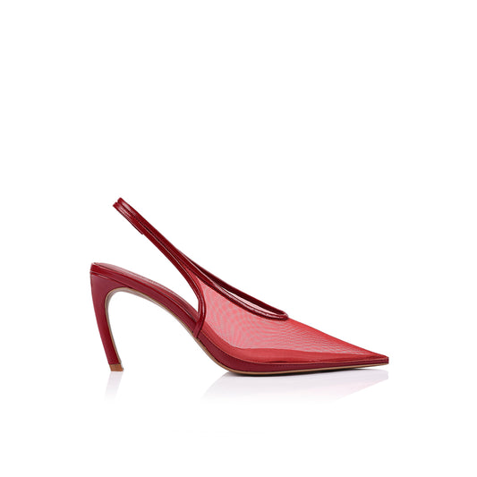 Rochelle Slingback Pump Red Mesh - Lana Wilkinson