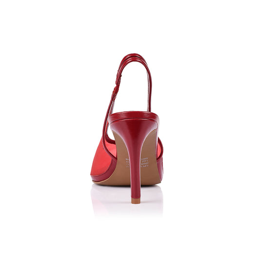 Rochelle Slingback Pump Red Mesh - Lana Wilkinson