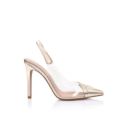Romy Pump Vinylite Gold Patent - Lana Wilkinson