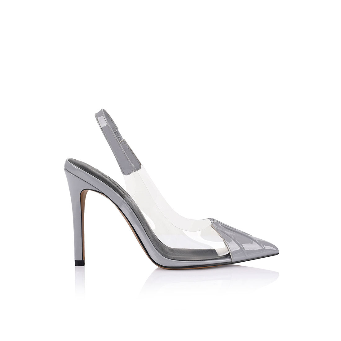 Romy Pump Vinylite Grey Patent Leather - Lana Wilkinson