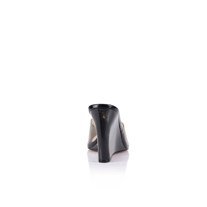 Sera Wedge Lucite Black Vinylite - Lana Wilkinson