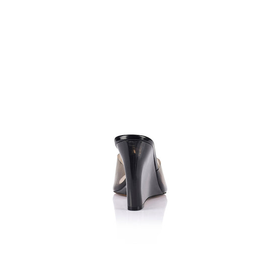 Sera Wedge Lucite Black Vinylite - Lana Wilkinson