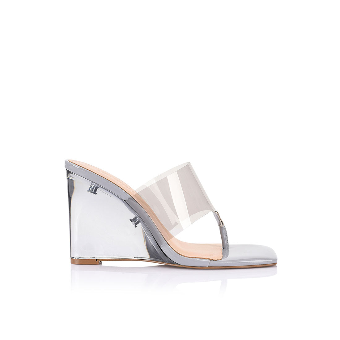 Sienna Wedge Lucite Grey Vinylite - Lana Wilkinson