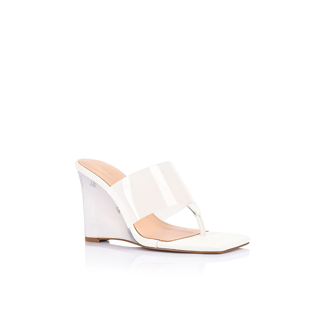 Sienna Wedge Lucite White Vinylite - Lana Wilkinson