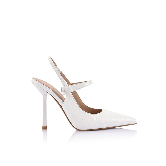 Sophie Mary Jane Heel Croc Emossed Leather - Lana Wilkinson