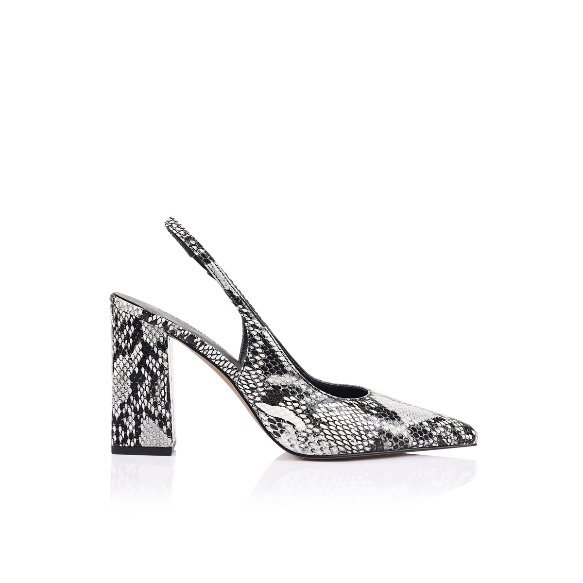 Olympia Slingback Pump Snake-print Leather - Lana Wilkinson