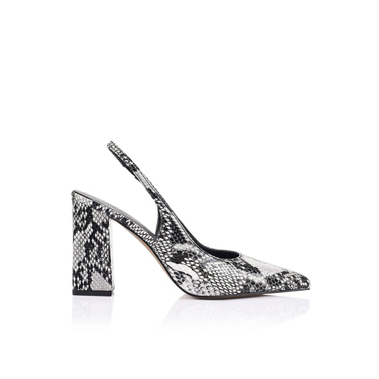 Olympia Slingback Pump Snake-print Leather - Lana Wilkinson