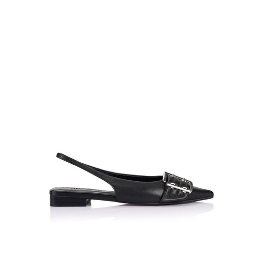 Taylor Flat Black Leather - Lana Wilkinson