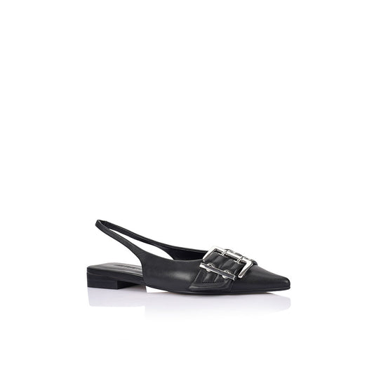 Taylor Flat Black Leather - Lana Wilkinson