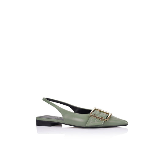 Taylor Flat Olive Leather - Lana Wilkinson