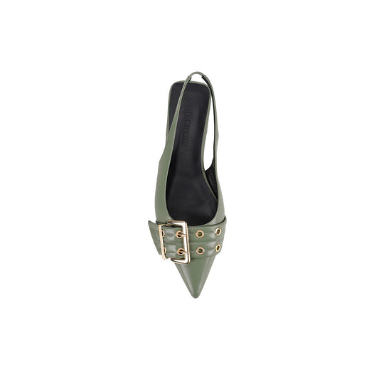 Taylor Flat Olive Leather - Lana Wilkinson