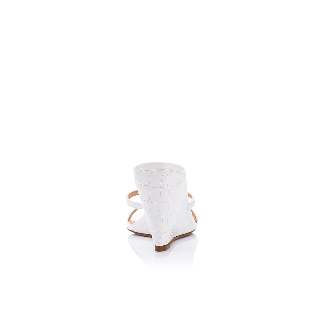 Tilly Wedge White Croc Embossed - Lana Wilkinson