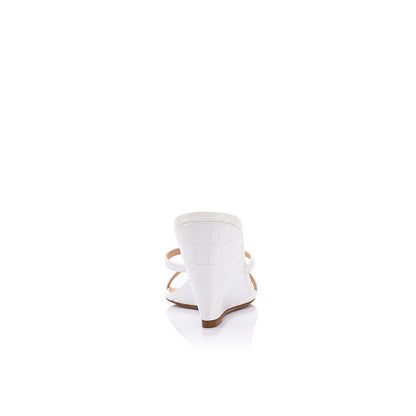 Tilly Wedge White Croc Embossed - Lana Wilkinson