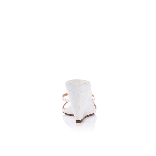 Tilly Wedge White Croc Embossed - Lana Wilkinson