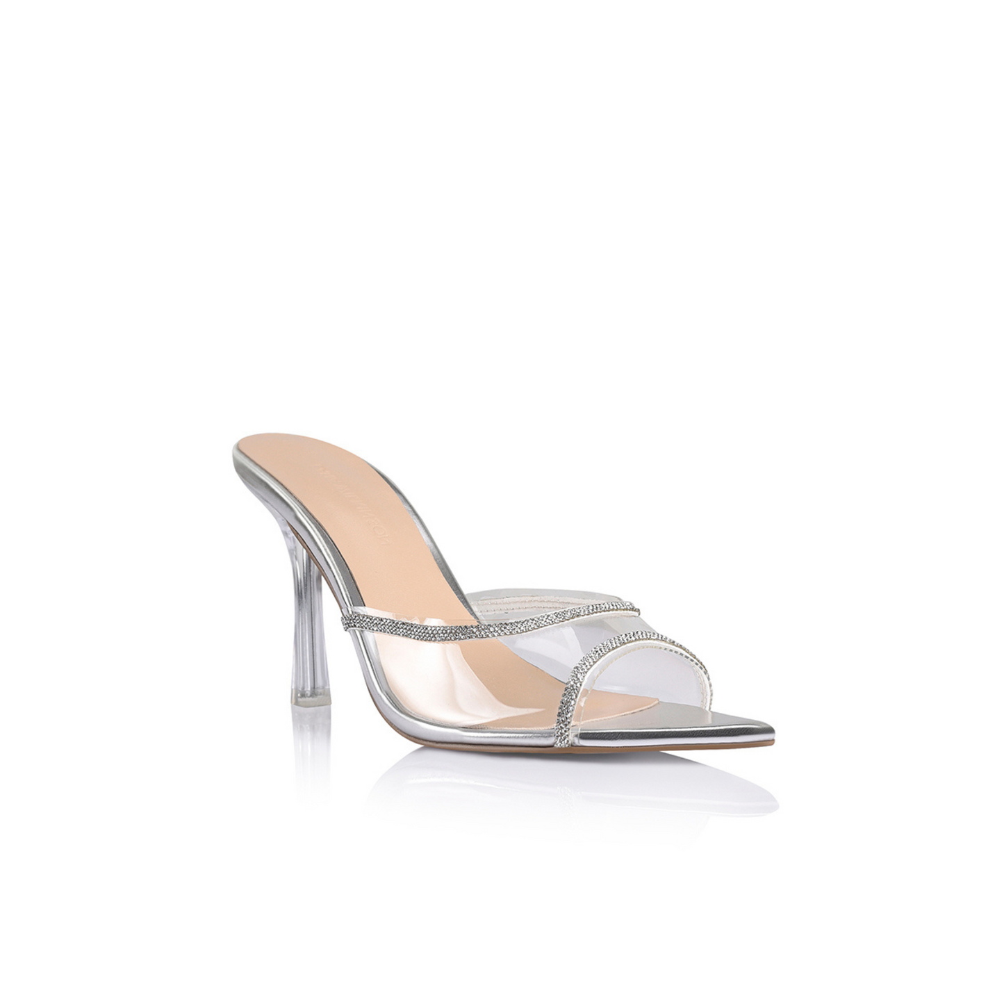 Zara Sandal Lucite & Silver Metallic