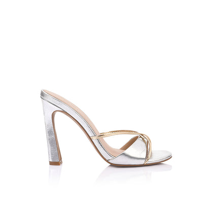 Willow Mule Silver Gold Leather - Lana Wilkinson