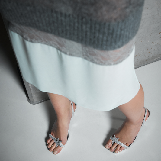 Astrid Heel Silver Patent Leather