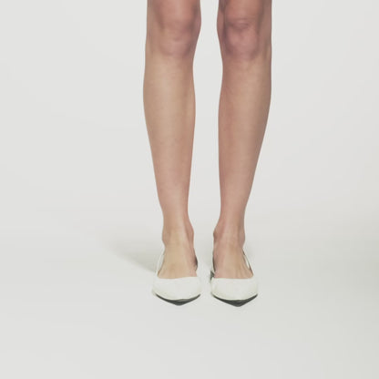 Bridie Flat Ivory White Patent Leather