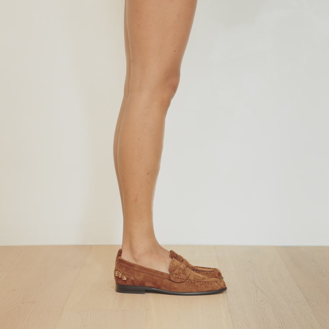 Spencer Loafer Brown Suede Leather - Lana Wilkinson