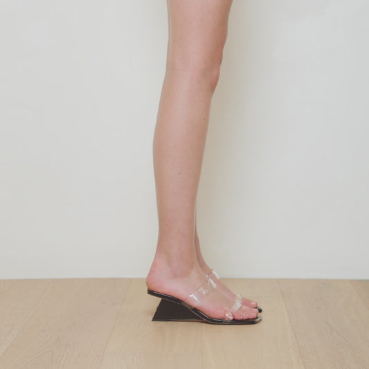 Bambi Wedge Black Patent Leather - Lana Wilkinson