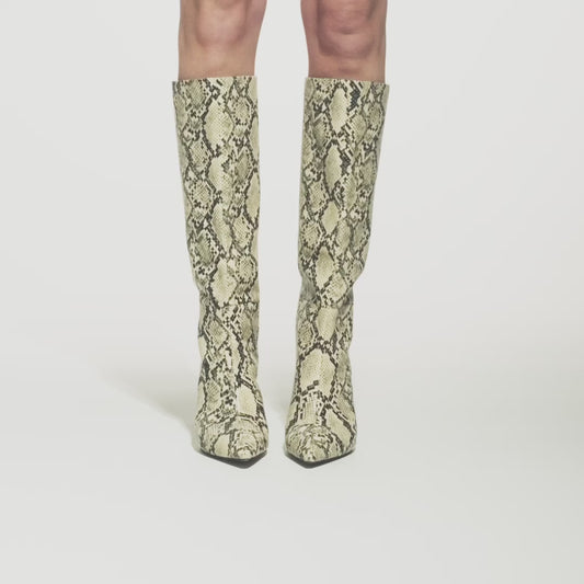 Huw Boot Snake-Print Leather