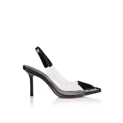 Remi Pump Vinylite & Black Patent Leather - Lana Wilkinson