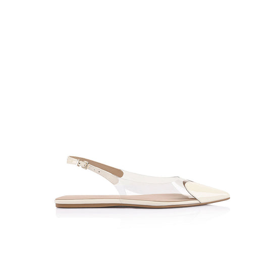 Rhi Flat Vinylite & Ivory Patent Leather - Lana Wilkinson