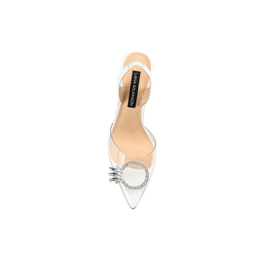 Lorinska Heel Vinylite & White Leather